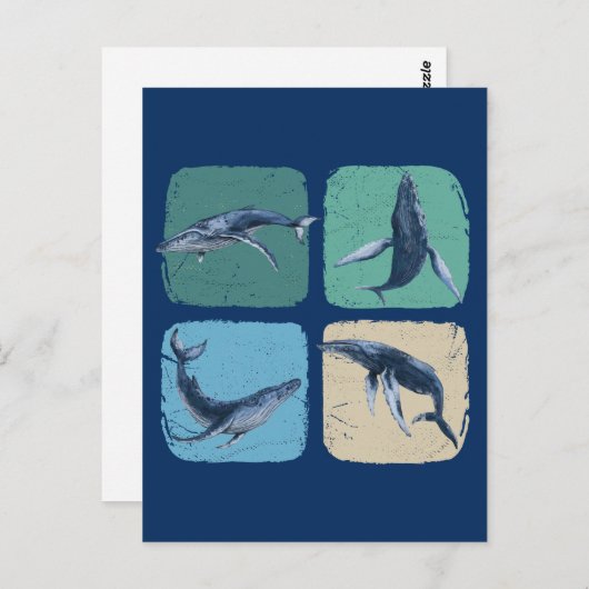 Funny Humpback Whale die kijkt Briefkaart (Voorkant / Achterkant)