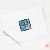 Funny Humpback Whale die kijkt Vierkante Sticker (Envelop)