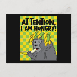 Funny / Hungry Gorilla met Gezegde Briefkaart