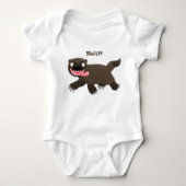 Funny hungry wolverine animal cartoon romper (Voorkant)