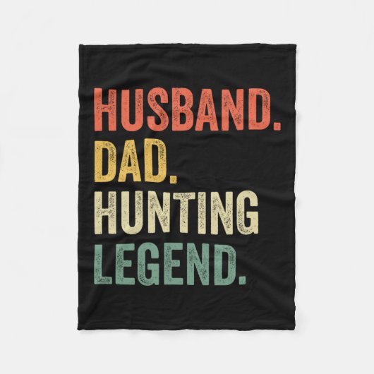 Funny Hunter Husbynd Dad Hunting Legend Fleece Deken (Voorkant)