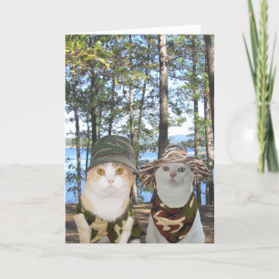  Funny Hunter Katten/Katten Jubileum Kaart