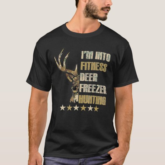 Funny Hunter Papa Ik ben in Fitness Herten Diepvri T-shirt (Voorkant)