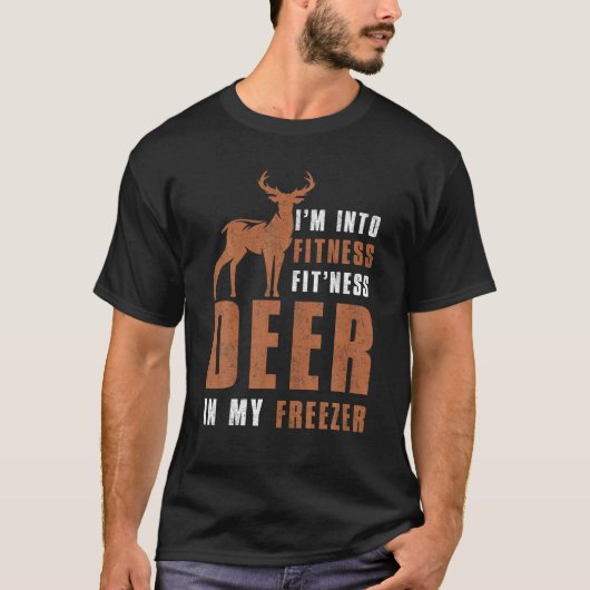 Funny Hunter Papa Ik ben in Fitness Herten Diepvri T-shirt (Voorkant)