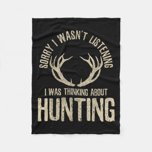 Funny Hunter Quote Gezegde Deer Venison Elk Hunter Fleece Deken (Voorkant)