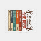 Funny Hunter Reasons Why I Missed The Deer Hunting Fleece Deken (Voorkant (Horizontaal))