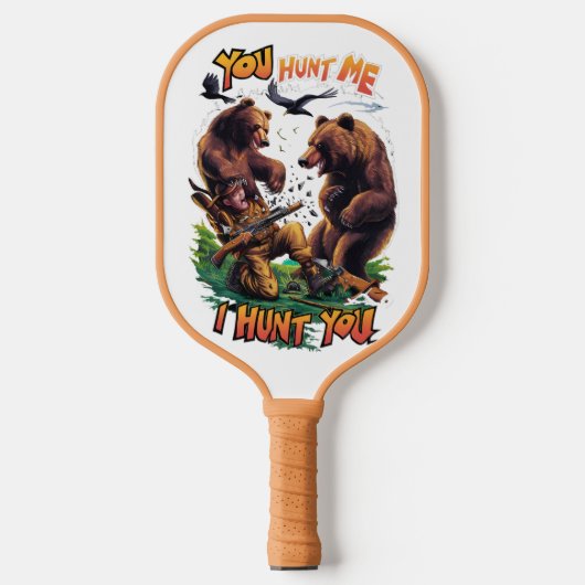 Funny Hunting Beren Strijd om geweer Pickleball Paddle (Voorkant)