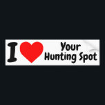 Funny Hunting Bumpersticker Decal for all Hunters<br><div class="desc">IK HOU VAN JOUW HUND SPOT! Laat je medejagers achter je lachen terwijl je naar je favoriete jachtplek rijdt! Deze grappige decal van de hommelklep wordt gemaakt door White Buffalo Outdoor. De witte Buffalo Buitenshuis steunt en bevordert jacht, visserij, en het vangen van vallen en streeft naar het bewaren van...</div>