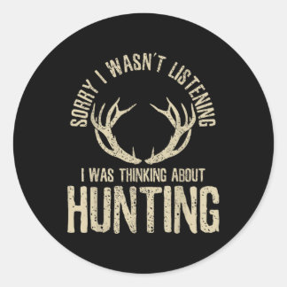 Funny Hunting Quote Saying Deer Venison Elk Hunter Ronde Sticker
