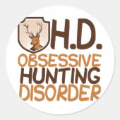 Funny Hunting Ronde Sticker (Voorkant)