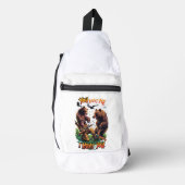 Funny Hunting TEE Shirt Beren Strijd om geweer Sling Bag (Voorkant)