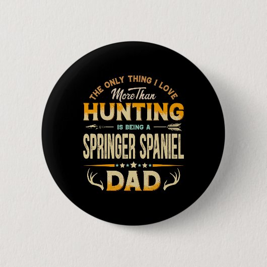 Funny Hunting Vaderdag - Springer Spaniel Papa Ronde Button 5,7 Cm (Voorkant)