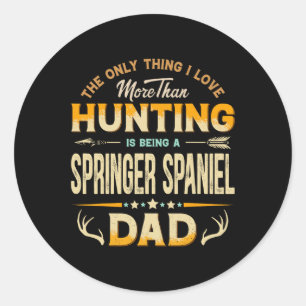 Funny Hunting Vaderdag - Springer Spaniel Papa Ronde Sticker