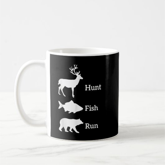 Funny Hunting Vist Hunt Fish Run Beer Gift Koffiemok (Links)