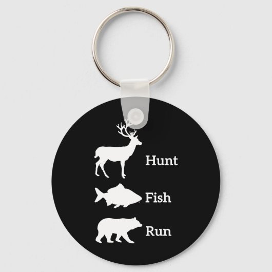 Funny Hunting Vist Hunt Fish Run Beer Gift Sleutelhanger (Voorkant)