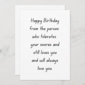 Funny Husband Birthday Card Feestdagenkaart (Voorkant / Achterkant)