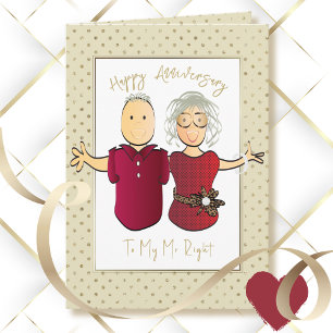 Funny Husband Cartoon 50ste bruiloft Jubileum Kaart