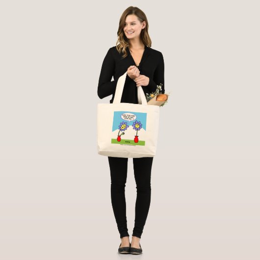 Funny Husband en Wife Big Butt Joke Gardeners Grote Tote Bag (Voorkant (model))