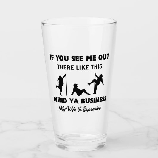 Funny Husband Gift to Wife Glass Cup Glas (Voorkant)