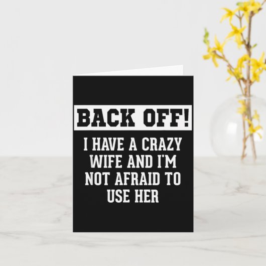 Funny Husband Men, Crazy Wife Sarcastic Husband  Kaart (Gele Bloem)