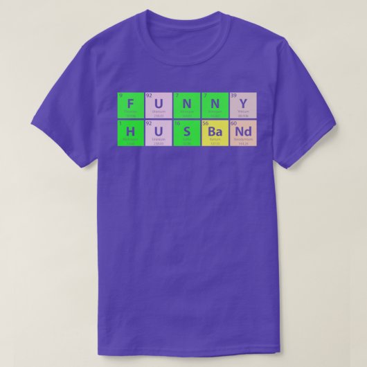 Funny Husband Periodic Table T-shirt (Design voorkant)