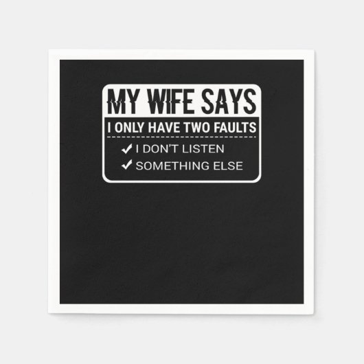 Funny Husband Puns My Wife Says I Only Have Two Fa Servet (Voorkant)