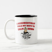 Funny Husband Quote - Bid voor mij Tweekleurige Koffiemok (Links)