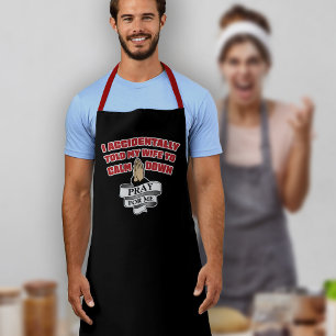 Funny Husband Quote: bidden voor mij Apron Schort
