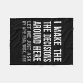 Funny Husband Quote - Let Me Ask My Wife Gift  Fleece Deken (Voorkant (Horizontaal))