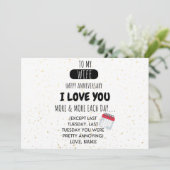 Funny Husband to Wife Humor Message on Jubileum (Staand voorkant)