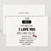 Funny Husband to Wife Humor Message on Jubileum (Voorkant / Achterkant)