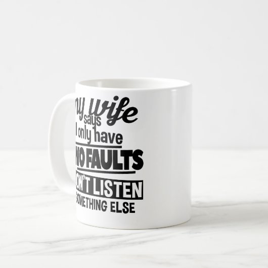 Funny Husband Two Faults Mok Fathers Day (Voorkant links)