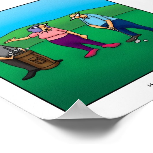 Funny Husband & Wife Golf Poster (Hoek)