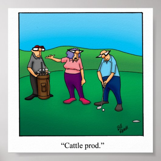 Funny Husband & Wife Golf Poster (Voorkant)
