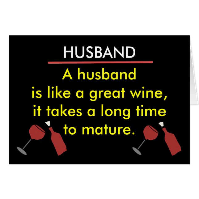 Funny Husband Wine Card (Voorkant Horizontaal)