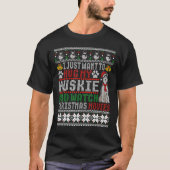 Funny Huskie Kerstmis Pajama Ugly Sweater T-shirt (Voorkant)