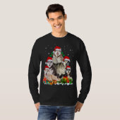 Funny Husky Dog-kerstboom T-shirt (Voorkant volledig)