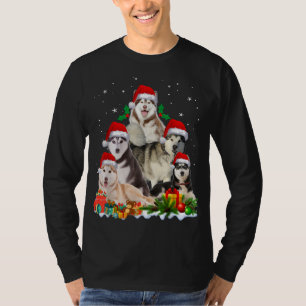 Funny Husky Dog-kerstboom T-shirt