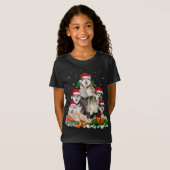 Funny Husky Dog-kerstboom T-shirt (Voorkant volledig)