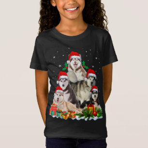 Funny Husky Dog-kerstboom T-shirt