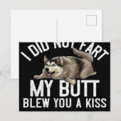 Funny Husky Dog Kiss Husky Dog Feestdagenkaart (Voorkant / Achterkant)