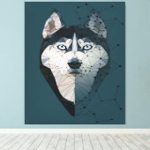 Funny Husky Face Constellation Gifts Lover Canvas Afdruk (Insitu (Houten vloer))