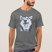 Funny Husky Face T-shirt (Voorkant)