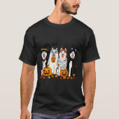 Funny Husky Ghost Dogs Halloween Dog Soky T-shirt (Voorkant)