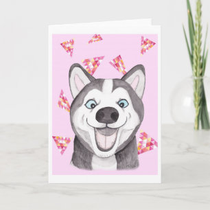 Funny Husky Kaart Super Happy Husky Verjaardag Kaa