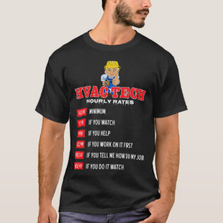 Funny HVAC Hourly Rates T-shirt