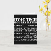 Funny Hvac Tech Hourly Rate Chart Men Women  Kaart (Gele Bloem)