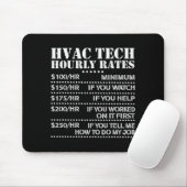 Funny Hvac Tech Hourly Rate Chart Men Women  Muismat (Met muis)