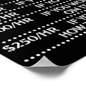 Funny Hvac Tech Hourly Rate Chart Men Women  Poster (Hoek)