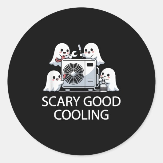Funny Hvac Technician Ghost Halloween Costume Soky Ronde Sticker (Voorkant)